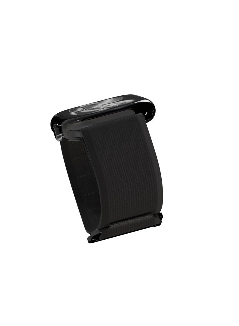 ليفيلو سوار ساعة ذكية من النايلون، قابل للتعديل، مقاوم للعرق والماء، مصمم لساعات أبل من سلسلة 7/8/9/10/11 - أسود - Image 2