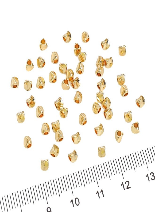 BEADIA 14K Gold Plated Twisted Spacer Beads 3x3mm 50pcs for Jewelry Making Findings Non Tarnish - Image 3
