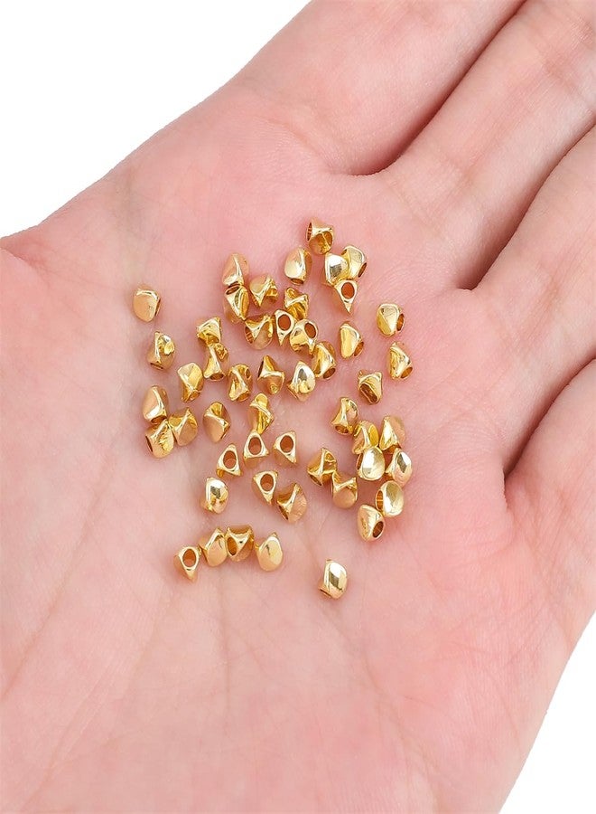 BEADIA 14K Gold Plated Twisted Spacer Beads 3x3mm 50pcs for Jewelry Making Findings Non Tarnish - Image 4