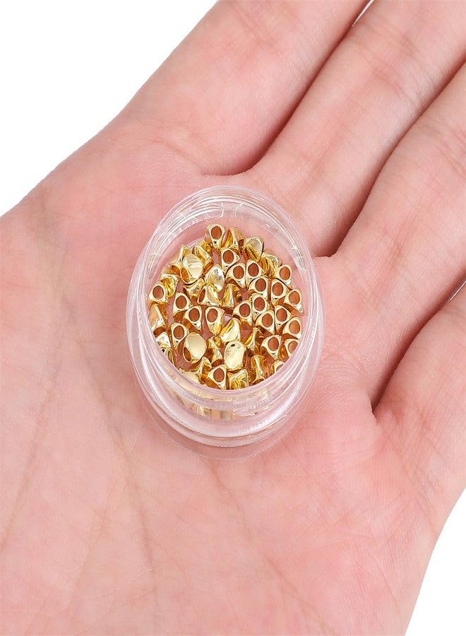 BEADIA 14K Gold Plated Twisted Spacer Beads 3x3mm 50pcs for Jewelry Making Findings Non Tarnish - Image 5