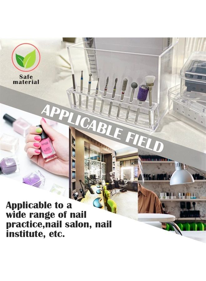FERCAISH Acrylic Nail Tool Storage Rack, Nail Drill Grinding Bit Holder Box Stand Displayer for Nail Drill Manicure Tools(Clear) - Image 4