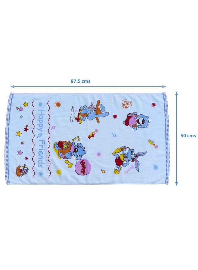 Uber World منشفة قطنية للأطفال ذات جانب واحد من تيري ماصة لطيف أرنب سوبر ناعمة 89 × 50.8 سم باللون الوردي والأصفر والأزرق علبة من 3 - Image 3