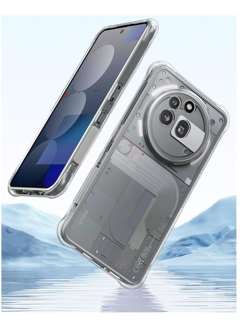 ELTRAZONE غطاء شفاف لهاتف Nothing Phone 3a Pro - غطاء مرن نحيف من TPU مع زوايا معززة مضادة للصدمات | تصميم خفيف مقاوم للخدوش | غطاء خلفي واقي لهاتف Nothing Phone 3a Pro مع وضوح كريستالي مضاد للاصفرار - Image 1