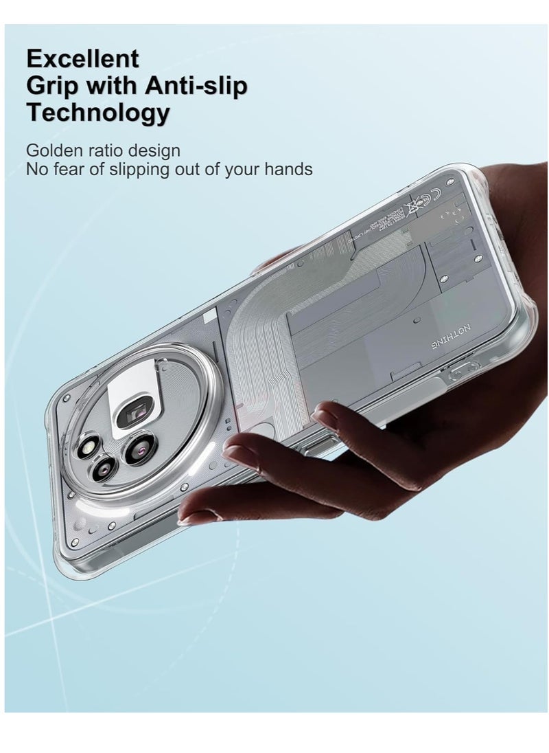 ELTRAZONE غطاء شفاف لهاتف Nothing Phone 3a Pro - غطاء مرن نحيف من TPU مع زوايا معززة مضادة للصدمات | تصميم خفيف مقاوم للخدوش | غطاء خلفي واقي لهاتف Nothing Phone 3a Pro مع وضوح كريستالي مضاد للاصفرار - Image 3