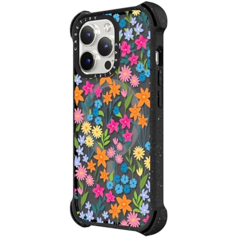 Casetify Bounce Case for iPhone 15 Pro 【6X Military Grade Drop Tested / 21.3ft Drop Protection/Compatible with Magsafe】 - Bright Spring Flowers - Daisy Floral Pattern - Triple Black - Image 4