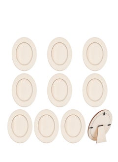 KASTWAVE Tabletop Picture Frames,10 Pcs Elevate Memories with Wood Oval Tabletop Picture Frames  - 4.5x3inch Size for Wedding Decor and Home Display. Adjustable Frames for Personalized Festive Gifting  - Image 1