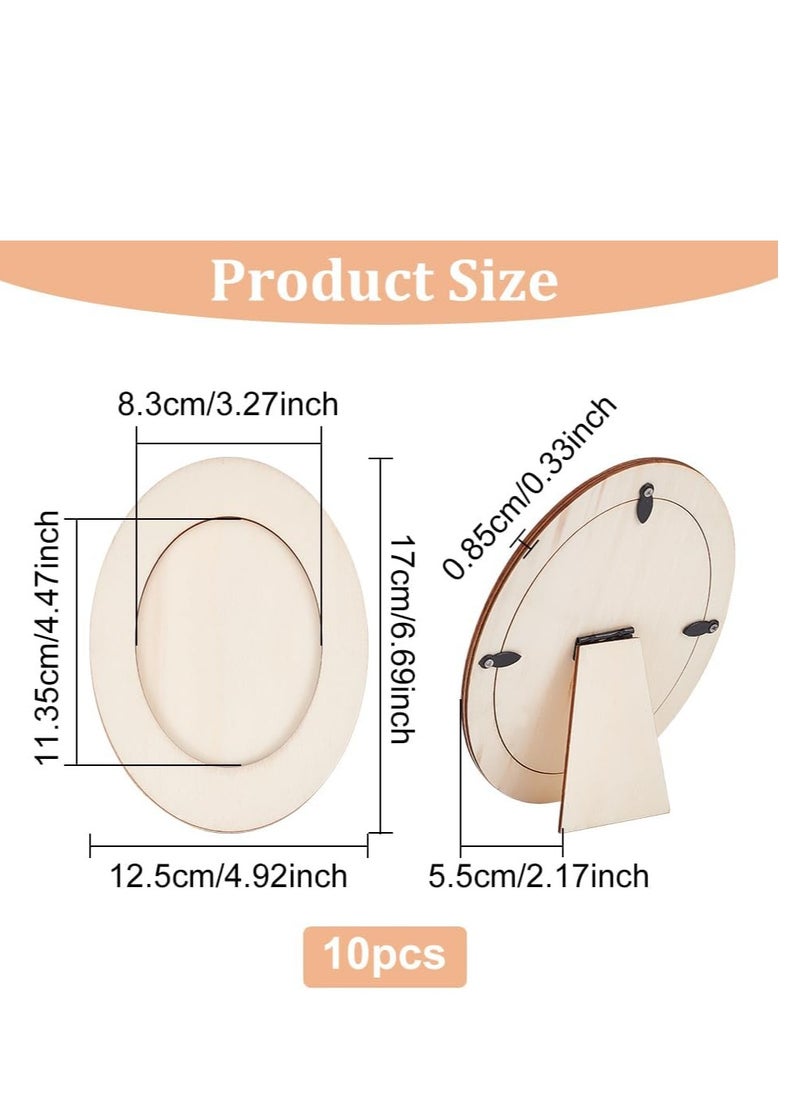 KASTWAVE Tabletop Picture Frames,10 Pcs Elevate Memories with Wood Oval Tabletop Picture Frames  - 4.5x3inch Size for Wedding Decor and Home Display. Adjustable Frames for Personalized Festive Gifting  - Image 4
