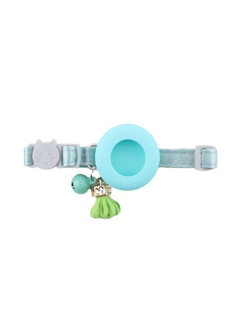 طوق عاكس مع حامل Airtag مقاوم للماء للقطط والكلاب باللون الأزرق السماوي - Image 1