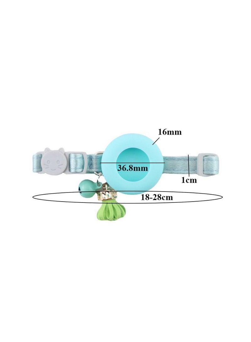 طوق عاكس مع حامل Airtag مقاوم للماء للقطط والكلاب باللون الأزرق السماوي - Image 3