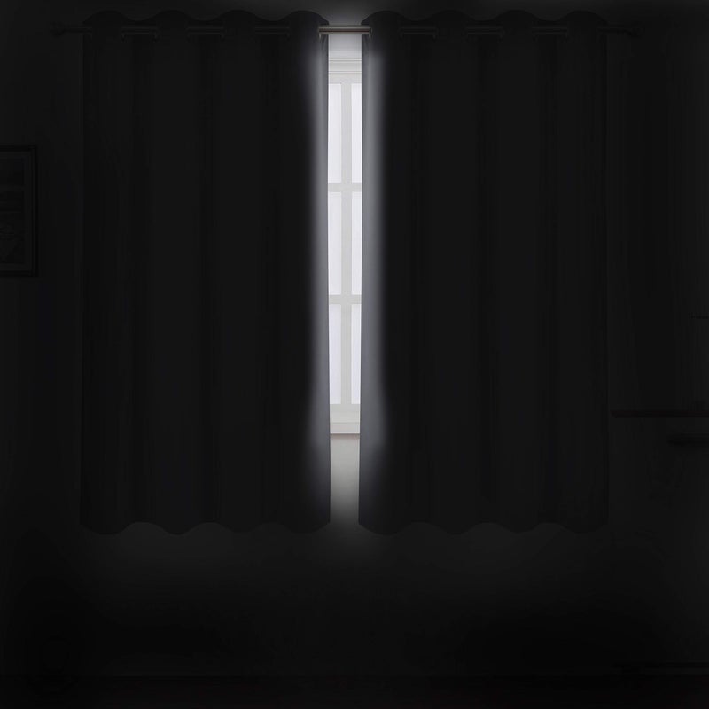 LEMOMO Grey Blackout Curtains 52 x 63 Inch/Gray Curtains Set of 2 Panels/Room Darkening Curtains for Bedroom Thermal Insulated Drape - Image 3