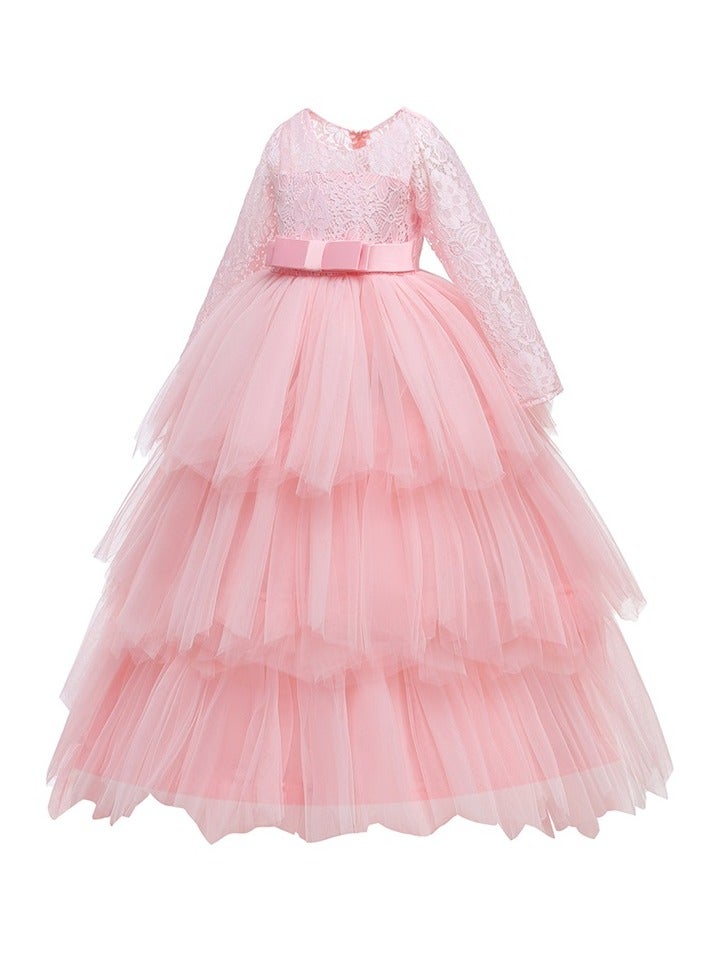 D'Daniela Victoria Long Pink Colour Party Dress - Image 2