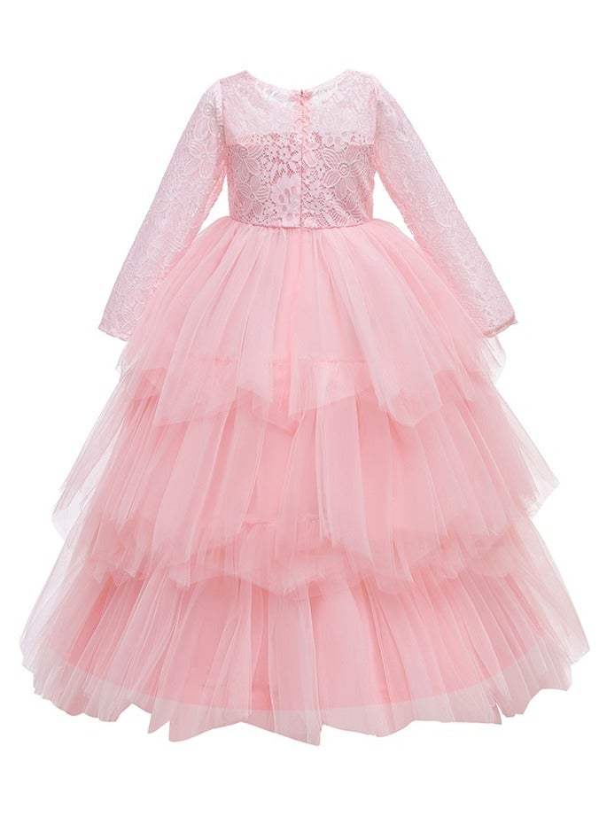 D'Daniela Victoria Long Pink Colour Party Dress - Image 3