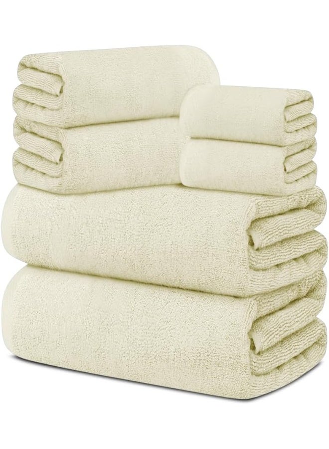 Topify Premium Bath Towels Set Pack of 6  Soft Cotton Face, Bath and Hand Towels, 600 GSM  Soft Feel, Highly Absorbent Durable Towels, Perfect for Daily Use  Lightweight Spa Towel  - Image 1