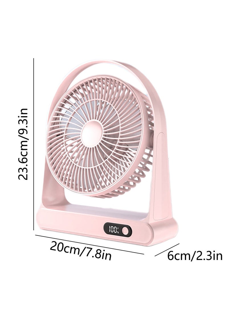 On Mart Small Fan Desktop Fan with Strong Airflow Quiet Operation Adjustable Head 360°Rotatable USB Smart Mini Fan Portable Charging Electric Fan for Home Bedroom Office Outdoor Table Pink - Image 5