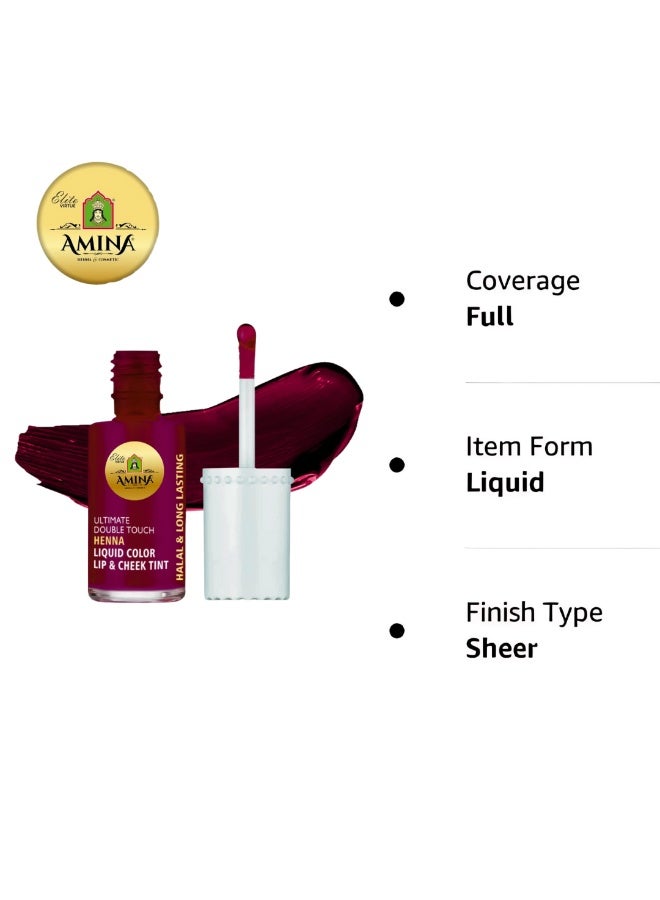 Amina Ultimate Double Touch First Ever Henna / Mehendi Base Liquid Lip & Cheek Long Lasting Tint Maroon (Pack Of 2) - Image 4
