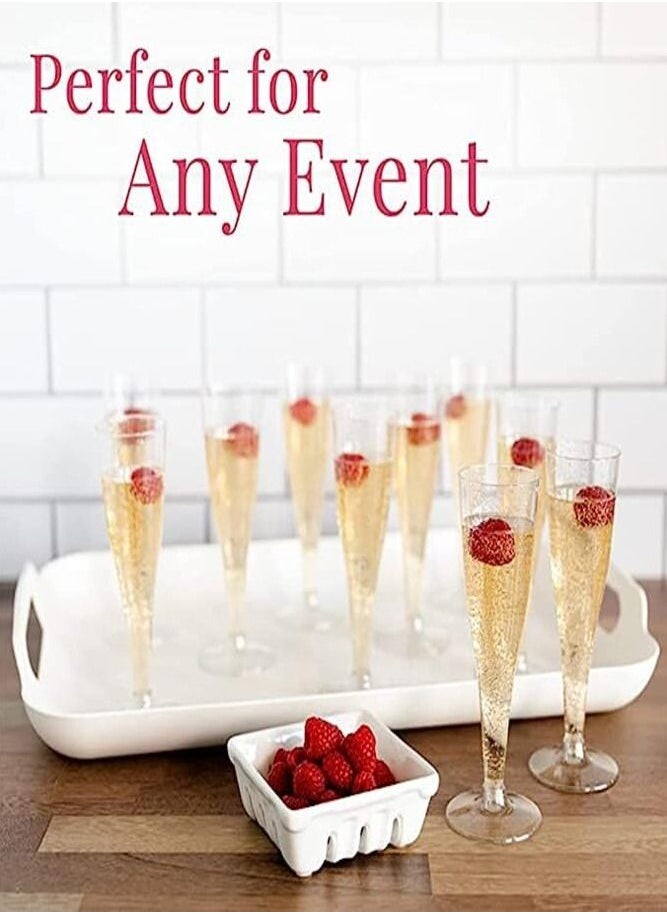 AMERTEER - 30-Piece Glittering Gold Disposable Flutes - Elegant Plastic Glasses for Parties, Weddings and Showers - Image 1
