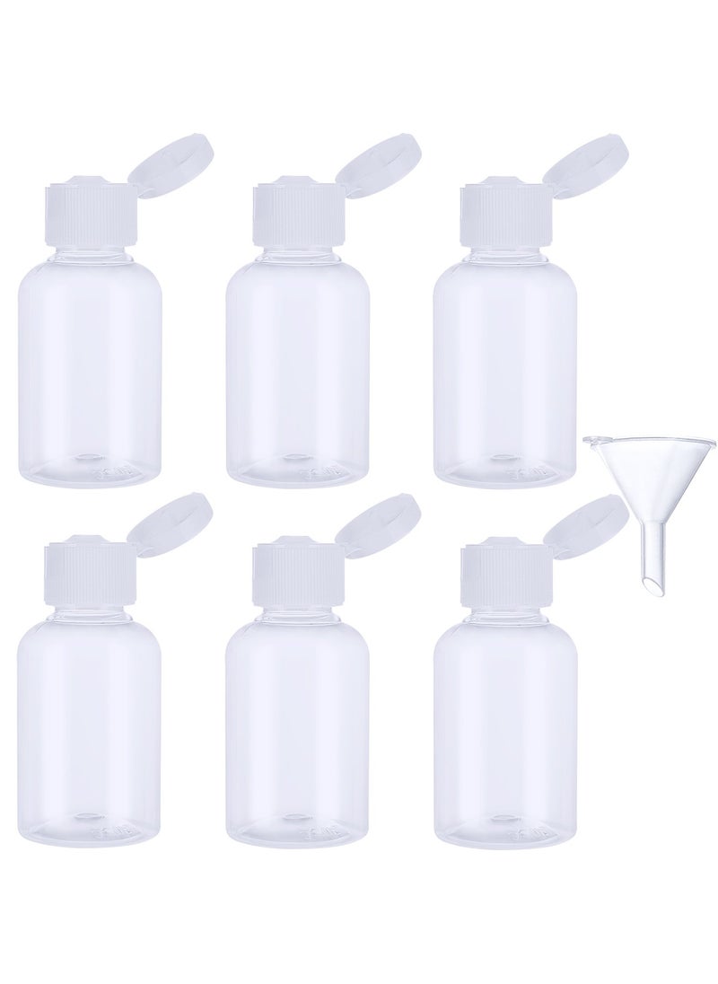 DIY Crafts - DIY Crafts Pack Of 6 Pcs Design No 1 Transparent Plastic Air Flight Travel Bottle Set with Small FunnePack Of 6 Pcs Design No 1 - Image 1