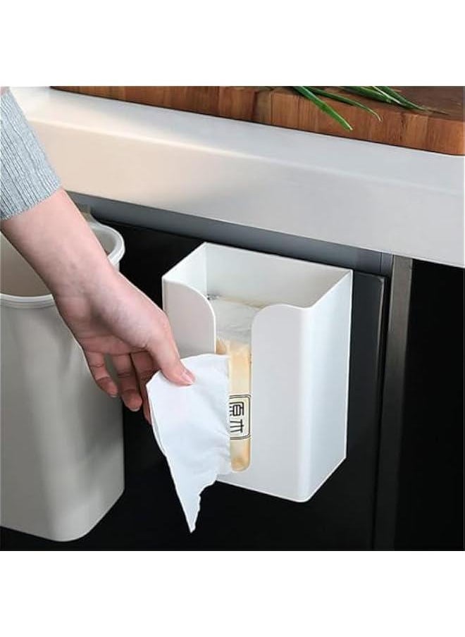 Tissue Box HolderWall MountedUnder Cabinet Paper Roll Holder Towel StandDispenser Shelf for KitchenToiletPantry Utility Room Laundry Storage OrganizerRectangular Paper Holder Boxes