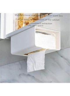 RYNX Tissue Box HolderWall MountedUnder Cabinet Paper Roll Holder Towel StandDispenser Shelf for KitchenToiletPantry Utility Room Laundry Storage OrganizerRectangular Paper Holder Boxes  - Image 3