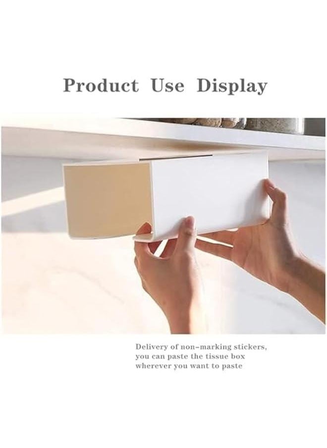 Tissue Box HolderWall MountedUnder Cabinet Paper Roll Holder Towel StandDispenser Shelf for KitchenToiletPantry Utility Room Laundry Storage OrganizerRectangular Paper Holder Boxes