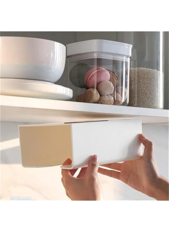 Tissue Box HolderWall MountedUnder Cabinet Paper Roll Holder Towel StandDispenser Shelf for KitchenToiletPantry Utility Room Laundry Storage OrganizerRectangular Paper Holder Boxes