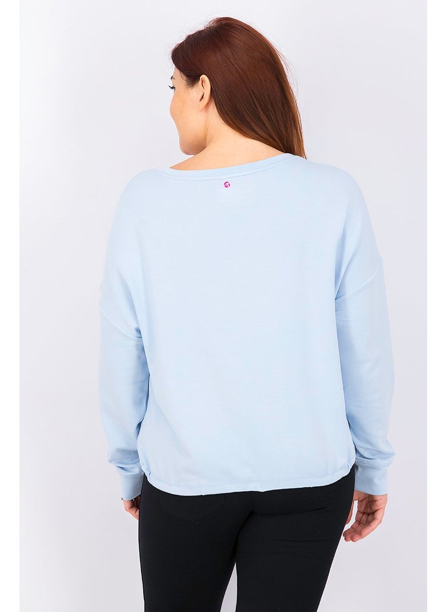 Tchibo Women Long Sleeve Sweatshirt, Sky Blue  - Image 2