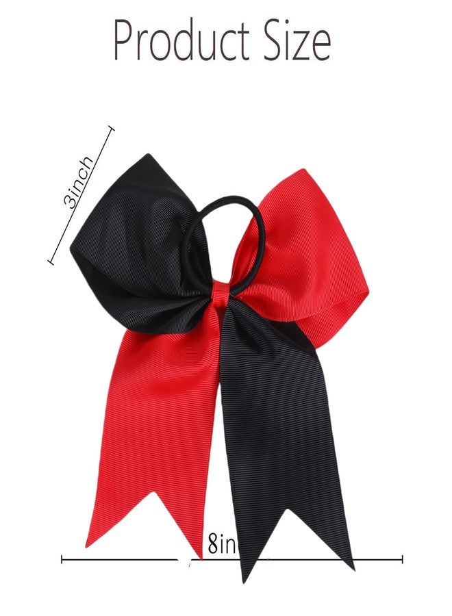 Hipcheer 20pcs 8" Large Red and Black Cheer Bows for Girls, Hand-made Grosgrain Ribbon Hair Accessories for Teen Girls Softball Cheerleader Sports (Red/Black (Pack of 20)) - Image 4