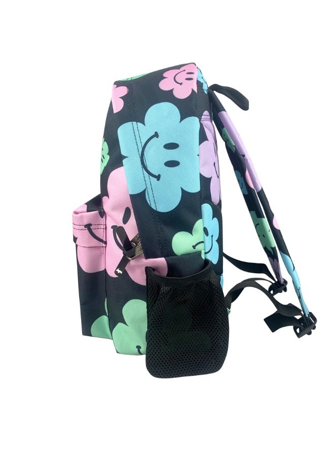 JUST HYPE Iconic Backpack - Black Happy Flowers - Image 3