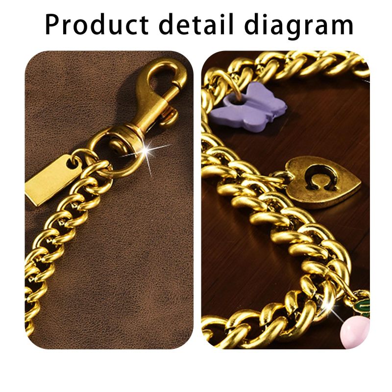 Gold Cherry Keychain Bag Charm with Chain Strap - Decorative Cherry Shape for an Elegant Handbag Accessory - Clasp Keychain for Purse Decoration for Women - Image 5