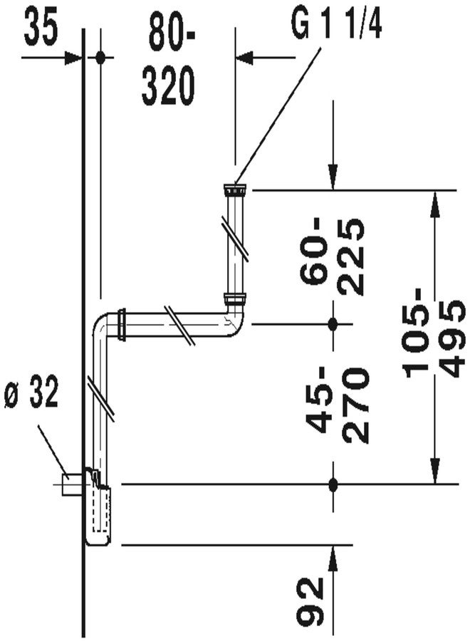 ديورافيت سيفون توفير المساحة باللون الأبيض - Image 2