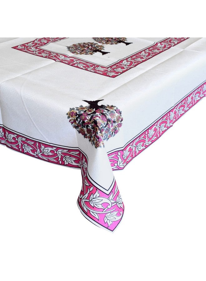 Kuber Industries Floral Print Polyester Center Table Cover/Table Cloth for Home Decorative Luxurious 4 Seater, 60"x40" (Pink) 54KM4261 - Image 2