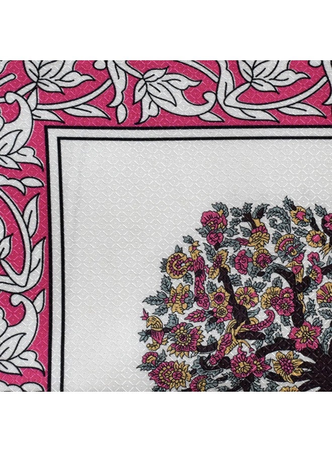 Kuber Industries Floral Print Polyester Center Table Cover/Table Cloth for Home Decorative Luxurious 4 Seater, 60"x40" (Pink) 54KM4261 - Image 5