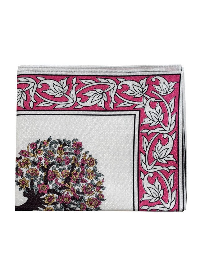 Kuber Industries Floral Print Polyester Center Table Cover/Table Cloth for Home Decorative Luxurious 4 Seater, 60"x40" (Pink) 54KM4261 - Image 4