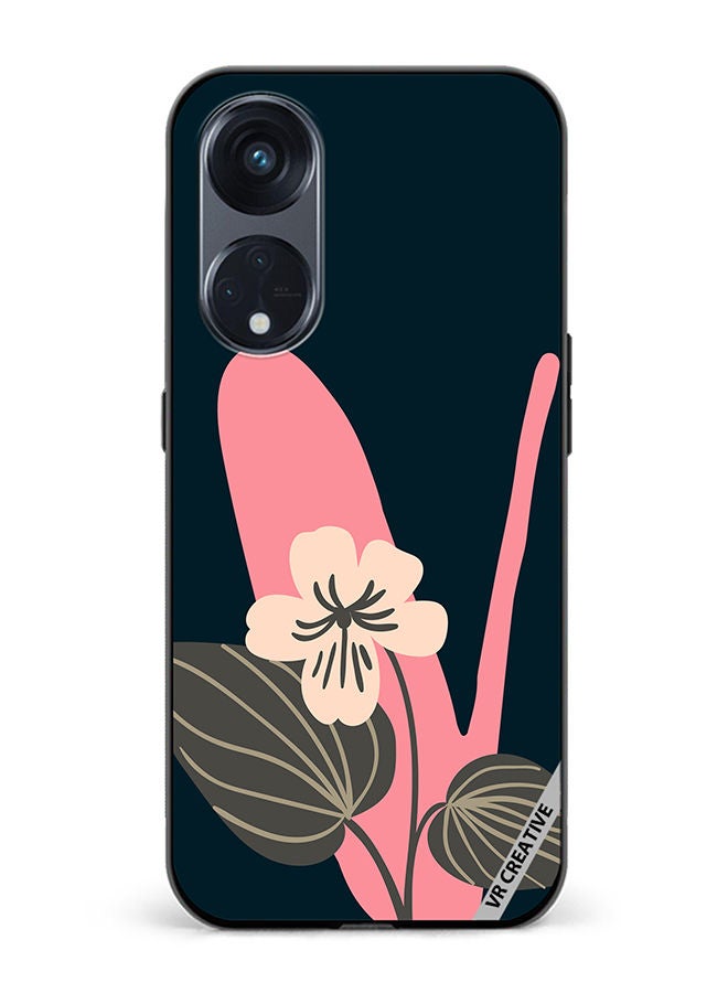 VR CREATIVE Protective Case Cover For Oppo Reno8 T 5G Alphabet V Design Multicolour - Image 1