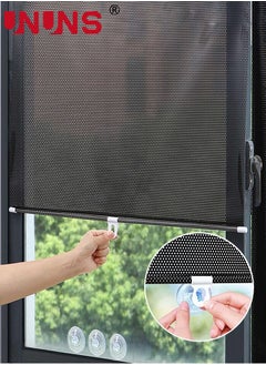 UNUNS Window Sun Shade,Retractable Balcony Blackout Curtain,Home Use Window Sun Block Bathroom Heat Insulation Blackout Roller Blinds  - Image 1