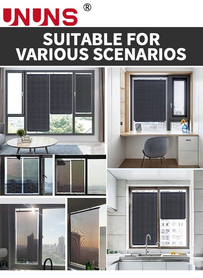 UNUNS Window Sun Shade,Retractable Balcony Blackout Curtain,Home Use Window Sun Block Bathroom Heat Insulation Blackout Roller Blinds  - Image 5