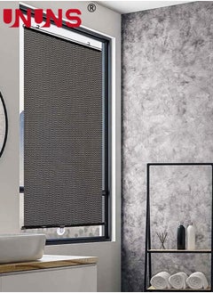 UNUNS Window Sun Shade,Retractable Balcony Blackout Curtain,Home Use Window Sun Block Bathroom Heat Insulation Blackout Roller Blinds  - Image 3