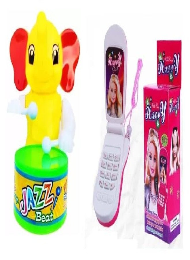 SHANVI Toys Musical Mobile Phone Toy for Kids Cute Drummer Pet Toys with Dancing Action for Kids Toys Sound Toys Key-Operated (ELE_Barbe MOBILE-02) - Image 1