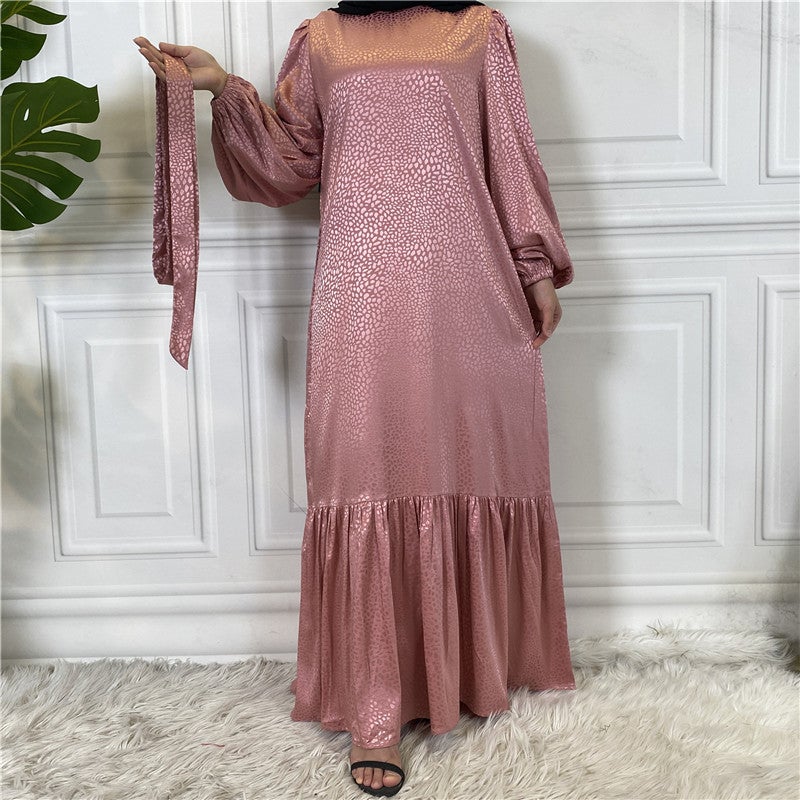 مونيكا فاشون فستان ساتان أنيق مطبوع من Monica Fashion لصيف 2024 - Image 1