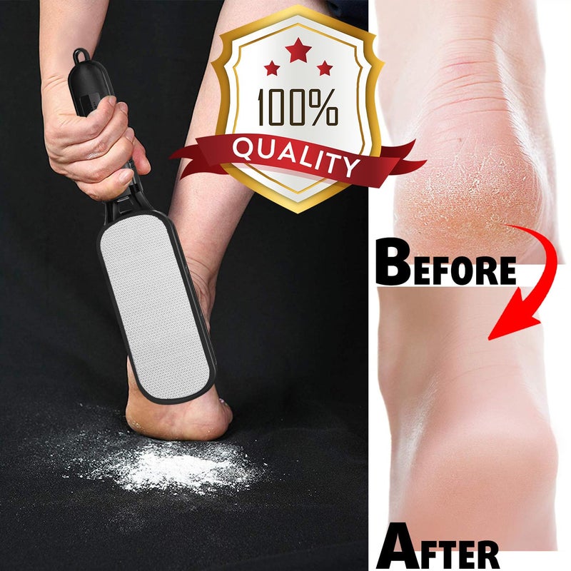 Antonki Foot File for Dead Skin, Double Sided Callus Remover for Feet, Metal Foot Scrubber for Cracked Heel, Professional Foot Scraper Rasp Pedicure Tool to Remove Hard Skin - 2 in 1 Foot File - Image 4