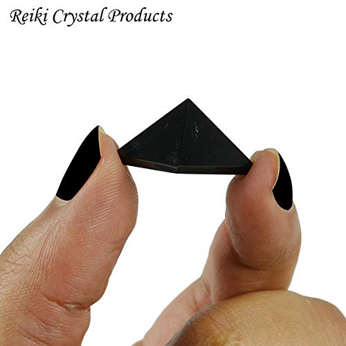Crystu Natural Black Agate Pyramid for Reiki Healing and Crystal Healing Stone Pyramid Size 10-15 mm (Color : Black) Pack of 1 pc - Image 2