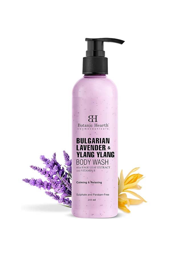 Botanic Hearth Bulgarian Lavender Body Wash with Ylang Ylang, Vitamin E And Sage Leaf | Calming Body Wash Shower Gel for Women and Men | Sulphate And Paraben Free | 245ml - Image 1