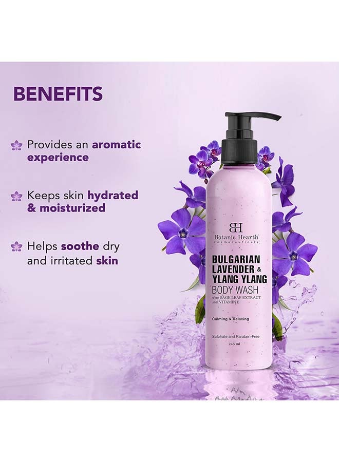 Botanic Hearth Bulgarian Lavender Body Wash with Ylang Ylang, Vitamin E And Sage Leaf | Calming Body Wash Shower Gel for Women and Men | Sulphate And Paraben Free | 245ml - Image 2