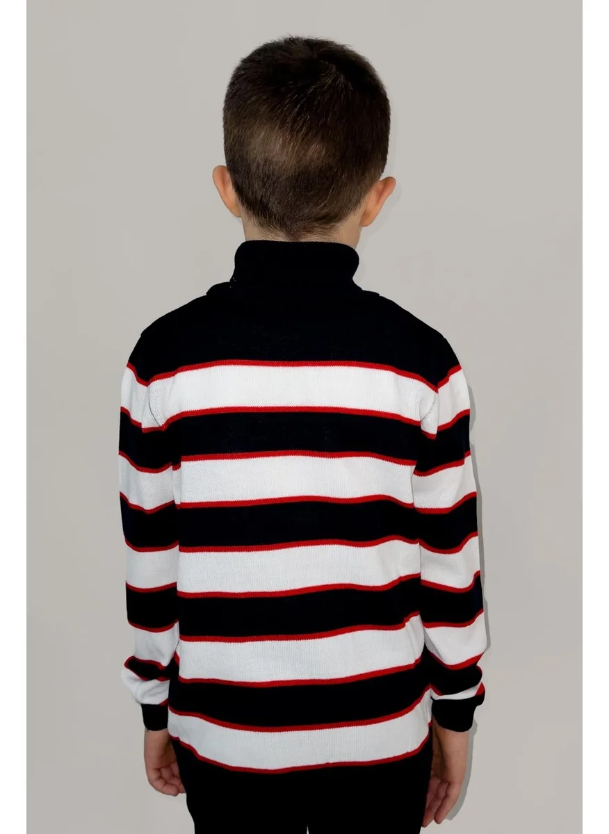 Alexander Gardi Kids Turtleneck Striped Sweater (C21-18749)