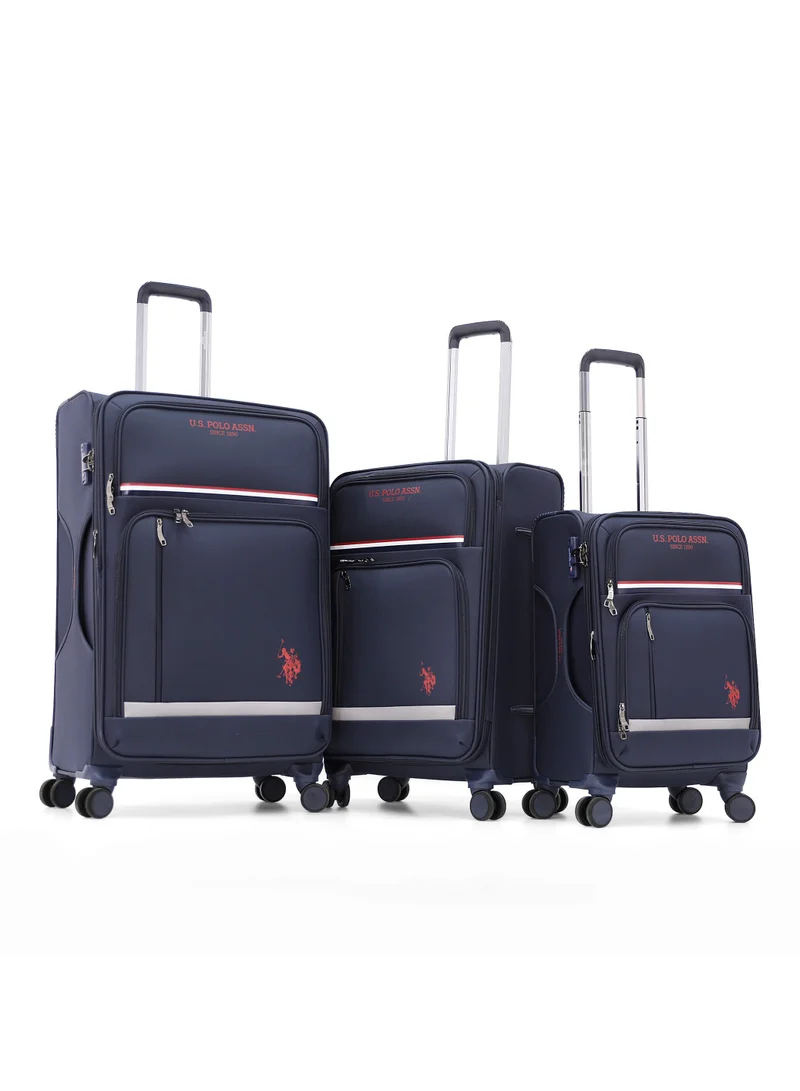يو اس بولو اسن U.S. Polo Assn. 3-Piece Softshell Luggage Set | 20" 24" 28" Spinner Suitcases with TSA Lock - Complete Travel System