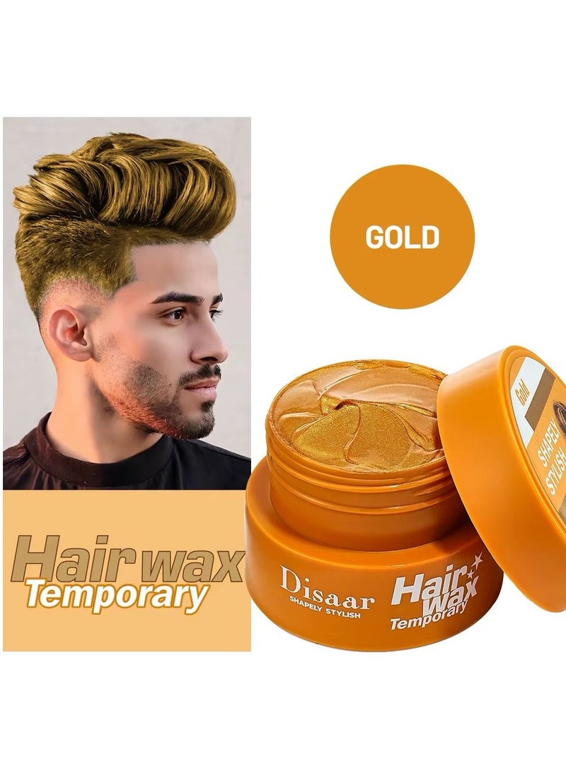 Disaar Shapely Stylish Hair Wax Temporary Instant  Color Easy To Clean Without Damaging Hair  Gold - Image 1