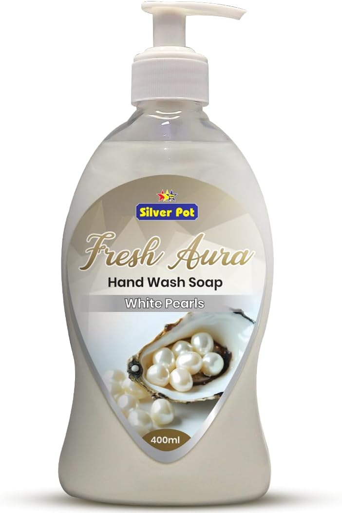 Silver Pot غسول يدين لؤلؤ أبيض من سيلفر بوت - 400 مل - Image 1