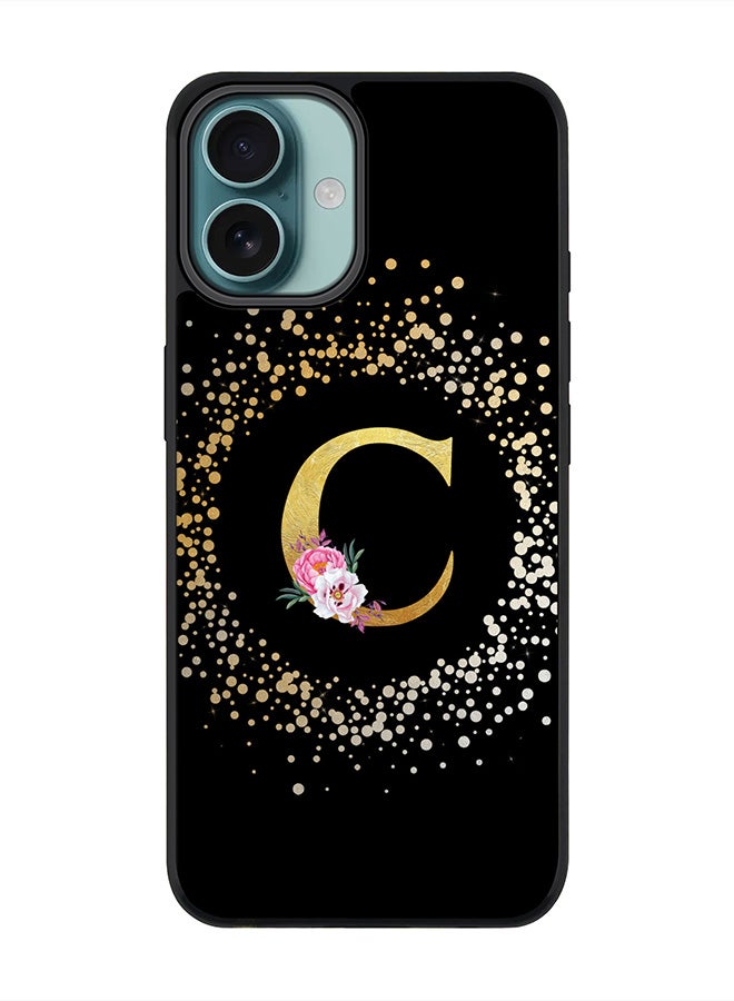 Stylizedd For iPhone 16 Plus Case [Compatible with MagSafe] Slim Magnetic cover Phone Case iPhone 16 Plus -Custom Monogram Floral - C ( Black ) - Image 1