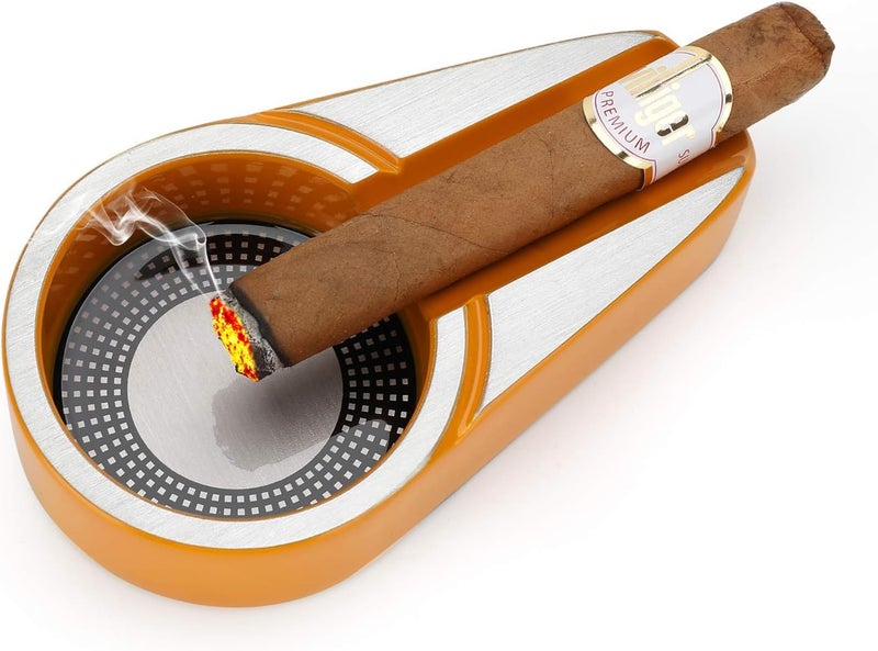 CiTree Cigar Travel Ashtray, Metal (Yellow) - Image 2