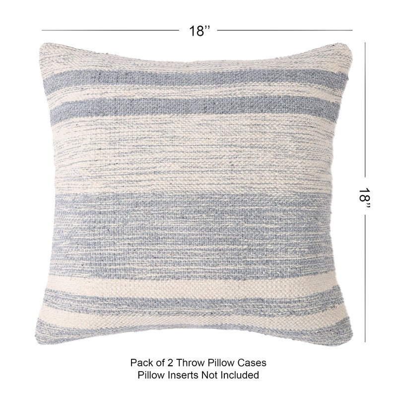 Red Earth REDEARTH Â· Tufted Throw Pillow Cushion Covers - Boho Textured Woven Decorative Cases Set for Couch - Sofa - Bed - Farmhouse - Chair - Patio - Outdoor - car - 100% Cotton (18x18 ; Gray) Pack of 2 - Image 2